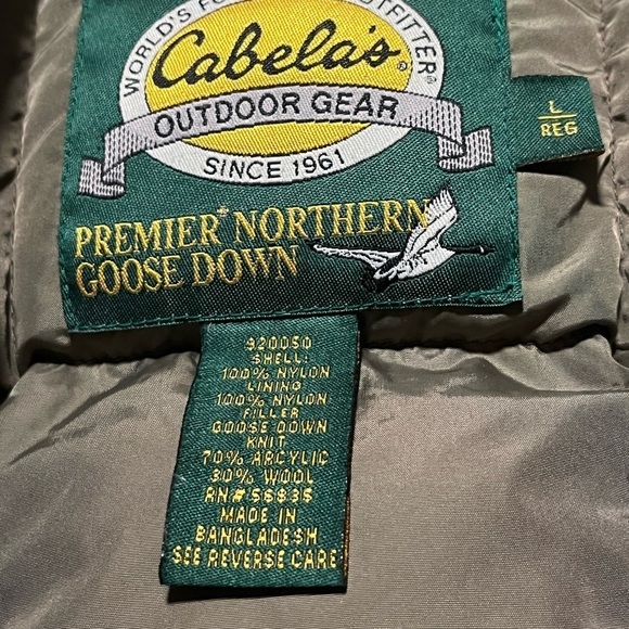 Cabela’s Goose Down Vest Sz Large - Picture 6 of 6